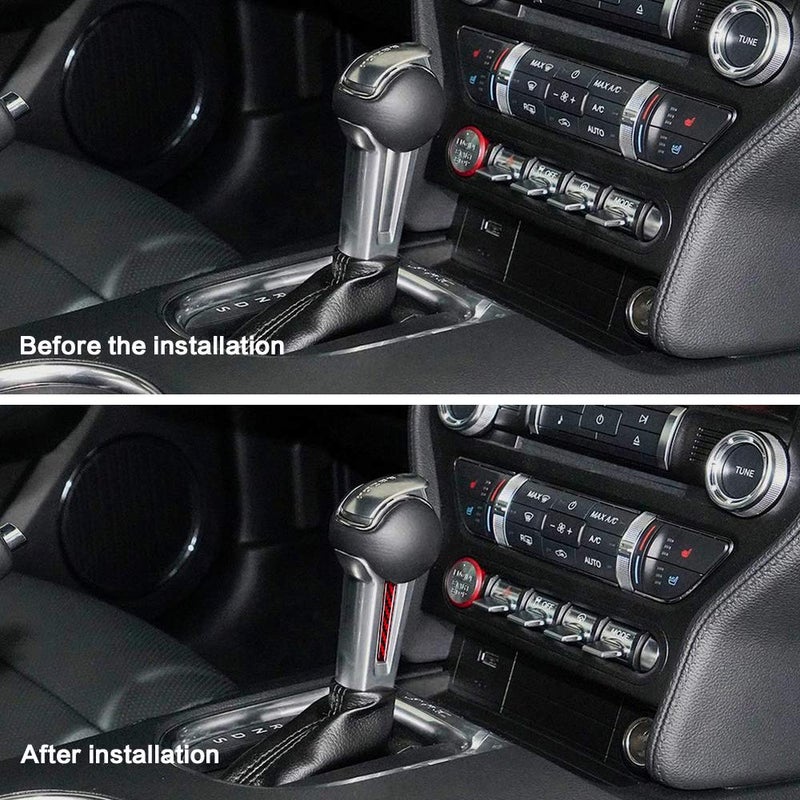 BLAKAYA Compatible with Sticker Carbon Fiber Control Handle Trim Cover Accessories for Ford Mustang 2015 2016 2017 2018 2019 2020 2021 (2PCS Red) - Image 5